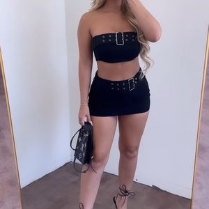 Black Mini Skirt set
